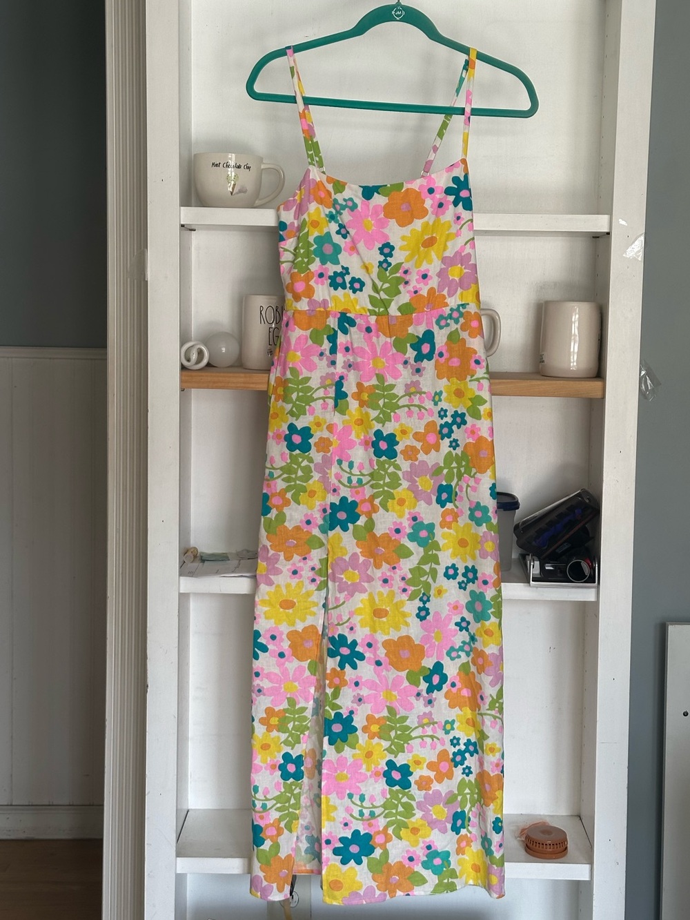 Show Me Your Mumu Amalfi Coast Midi Dress Retro Floral Petal Pop Adj Straps NWT* - Picture 3 of 16